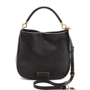 Marc by Marc Jacobs Black Leather Hobo Bag with Gold Hardware